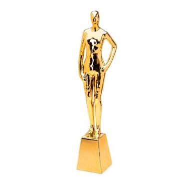 Imagem de Escultura Homem Em Pé em Cerâmica Dourado - Decorafast MT