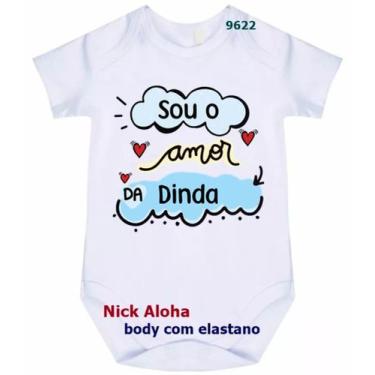 Imagem de body bebê sou o amor da dinda cód 9622 - NICK ALOHA, Branco, P