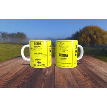 Imagem de Caneca Dinda Porcelana  Alça e interior cores diversas  M&M Presentes 