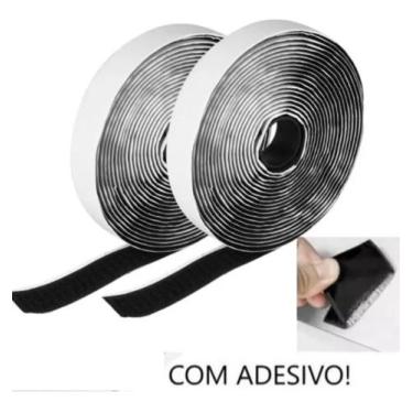 Imagem de Fita Fecho Adesivo 25mm X 5 Metros Macho E Fêmea - HOOK & LOOP, Preto