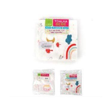 Imagem de Kit Toalha Para Bebê Com 04pçs Algodão 30*30cm - IAL012 - ds