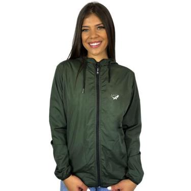 Imagem de Jaqueta Corta Vento Feminino Verde Militar WSS Brasil Shark - Web Surf