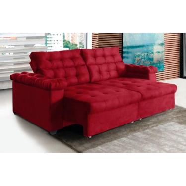 Imagem de Sofá New Austrália 2 metros Retratil e Reclinavel Suede com molas Sofá