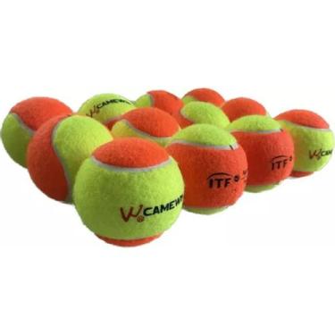 Imagem de Bola Amarelo/Laranja 12 unidades de Beach Tennis Camewin - Móveis Dul@
