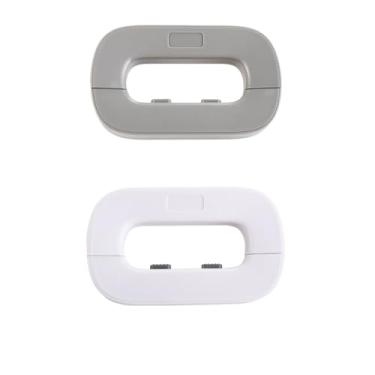 Imagem de Pacote com 2 fechaduras de segurança para porta de geladeira doméstica, trava para crianças pequenas, adesivo seguro para crianças, sem necessidade de ferramentas ou furadeira