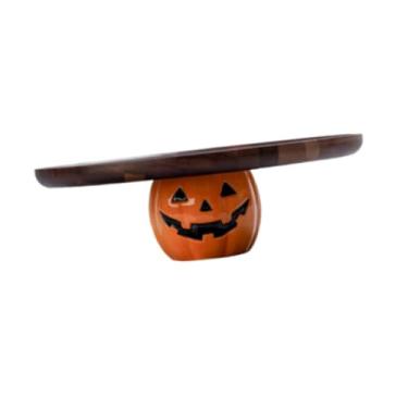 Imagem de Ioensy Prato redondo para bolo, suporte redondo para bolo, travessa para servir, suporte para cupcakes de Halloween, sobremesa, bolo, prato de pedestal de, Diâmetro 26cm