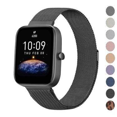 Imagem de AK Pulseira de metal para Amazfit GTS 4, GTS 2, mini pulseiras GTR, pulseira de substituição magnética de malha de aço inoxidável de 20 mm para relógio inteligente Amazfit Bip 3, Bip U Pro, feminino e