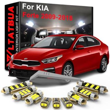 Imagem de WLTATBUA Kit de luz interior LED pacote de substituição para KIA Forte Cerato K3 2009 2010 2011 2012 2013 2014 2015 2016 2017 2018, lâmpadas brancas super brilhantes 6000K + ferramenta de instalação
