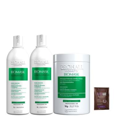 Imagem de Kit Profissional de Ultra Hidratação Biomask Prohall 3 Itens