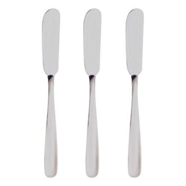 Imagem de Espátulas Para Manteiga Geleia Patê Inox 15cm Kit 3 Unds - Original