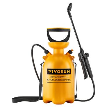 Imagem de VIVOSUN Pulverizador de Pressão de Bomba de 1,3 Gal/5L, Frasco de Spray de Água Pressurizada com Alça de Ombro Ajustável, Bico Ajustável, Válvula de Segurança e Vedações Adicionais, Ideal para Regar,