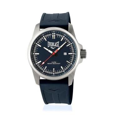 Imagem de Relógio Pulso Everlast Masculino Aço Silicone E15830, Azul