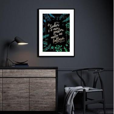 Imagem de Quadro Salmo 23  O Senhor é Meu Pastor - 60x48cm - Quadros On-line