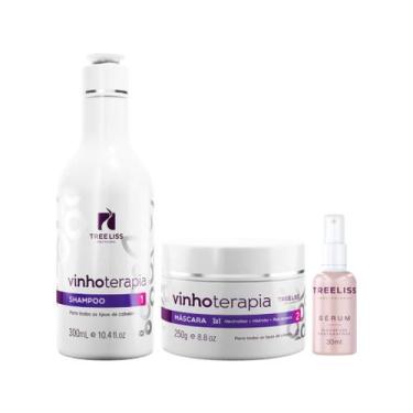 Imagem de Kit hidratante shampoo e mascara com serum vinho treeliss - Treeliss P
