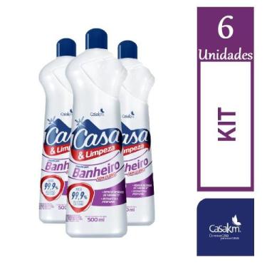 Imagem de Kit 6 Limpador Banheiro Casa&Limpeza multiuso Sem Cloro - CasaKm