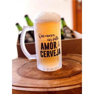 Imagem de Caneca de Chopp QUE NUNCA NOS FALTE AMOR & CERVEJA - Quatro Estações, 
