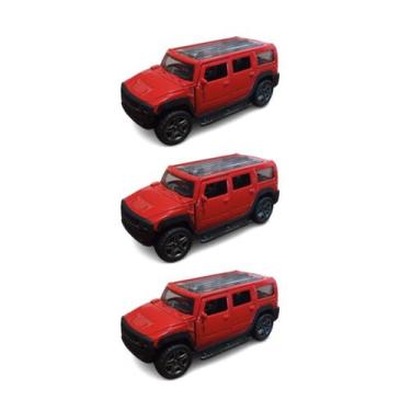 Imagem de Kit 3x Brinquedo Camionete Hammer Vermelha - AP TOYS