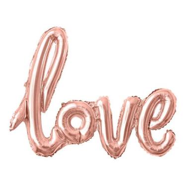 Imagem de Balão de Festa Metalizado 42" 108cm - "Love" Rose Gold - 1 unidade - R