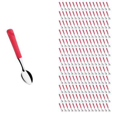 Imagem de Conjunto 180 Colher de Chá Linha Luna Vermelho Aço Inox  - Taumer, Lun