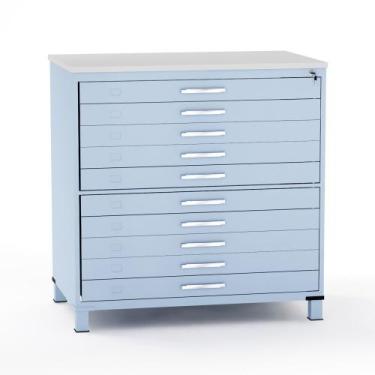 Imagem de Mapoteca em Aco 10 Gavetas Pandin Azul Dali