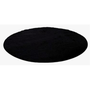 Imagem de Tapete Infantil Sala Quarta Redondo 1,10 x 1,10 Pelo baixo Plush Preto