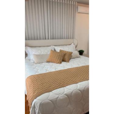 Imagem de Peseira Manta Trança Sala Cama Queen Sofa Tricot 230x60cm - Calu Trico