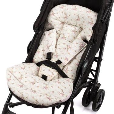 Imagem de Capa colchão para carrinho fofinho - Dolce Affetto, floral rosa