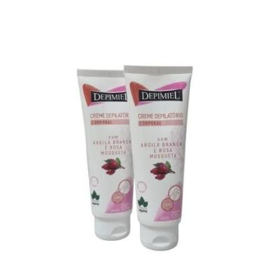 Imagem de Kit C/2 Cremes Depilatórios Argila Branca c/ Rosa Mosqueta Depimiel 12