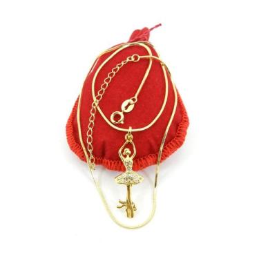 Imagem de Corrente Feminina 40/45cm 1mm Bailarina Folheado Ouro 18k CR214 - WNBI