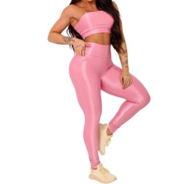 Imagem de Conjunto Top e Calça Feminino Fitness Empina Bumbum Uv+50 - Estação Fi