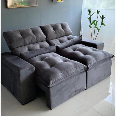 Imagem de Sofá Retrátil e Reclinável Confortável 2 metros Cinza - ORTHOBOX