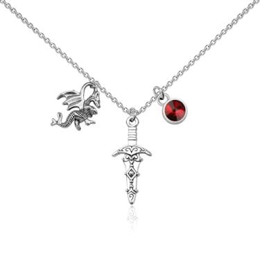 Imagem de UJIMS Fourth Wing Merch Bookish Dragon Rider Colar Fantasy Book Lover Gifts Dragon Lover Gift Dark Romance Reader Gift, Aço inoxidável, Sem Pedra Preciosa