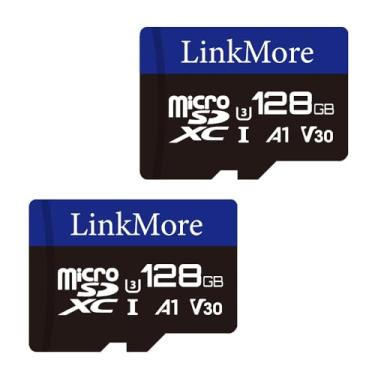 Imagem de LinkMore Cartão Micro SDXC de 128 GB (pacote com 2), compatível com A1, UHS-I, U3, V30, Classe 10, velocidade de leitura de até 95 MB/s, velocidade de gravação de até 45 MB/s, adaptador SD incluído