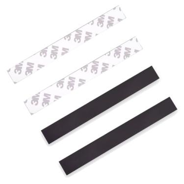 Imagem de RecDec Pacote com 4 tiras magnéticas macias de borracha ímã macio de borracha 178 x 20 mm lâmpada/lâmpada de indução fita magnética adesiva traseira para luzes LED sob armário