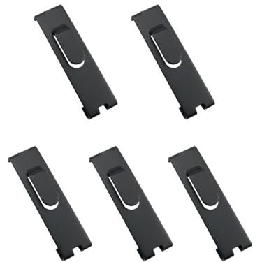 Imagem de ZZHXSM 5 peças de ganchos de entalhe de parede em grade 8,88 x 2,4 cm, pintura artística, placa para pendurar ferragens de varejo, chaveiro loja de varejo, gancho preto