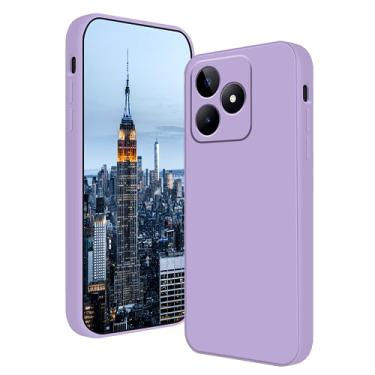Imagem de Wousunly Compatível com Realme Note 50 Capa de silicone líquido verde-escuro, toque suave para Realme Note 50, capa fina de silicone à prova de choque (roxa)