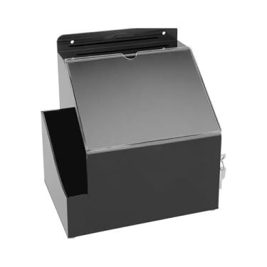 Imagem de Generic Caixa de votação com chave, com suporte de sinal, caixa de coleção de rifas, caixa de reclamação para doação, loja, eventos comunitários, Preto