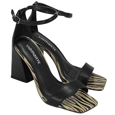 Imagem de Sandália Via Marte Salto Bloco 22-14607-01 Preto/Duna