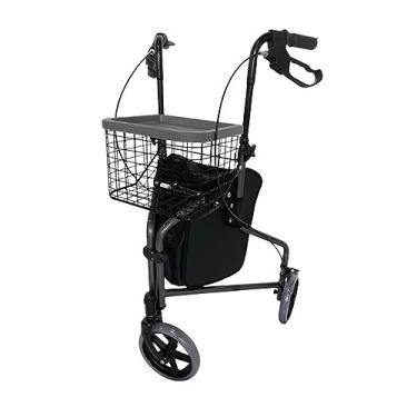 Imagem de Andador Idoso Adulto em Alumínio Dobrável Regulável 3 Rodas até 135kg Hidrolight