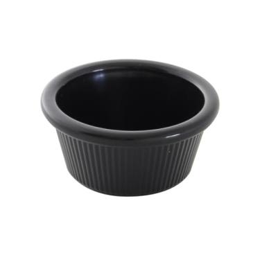 Imagem de FSE PL531BL1 Ramekin, 85 g, 8 cm de diâmetro, redondo, canelado, pode ser lavado na lava-louças, livre de BPA, plástico, preto, pacote com 12