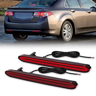 Imagem de VGETTING Luzes refletoras de pára-choques traseiro para Acura TSX 2004-2008, Honda Accord, Honda CR-V 2005-2006, Honda Element, Honda Odyssey 2007-2008 Luz traseira condução luz de freio - círculo