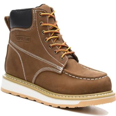 Imagem de AZXPROT Botas De Trabalho Para Homens, 6" Soft Toe Wedge Sole Botas De Segurança À Prova D'Água, Calçados De Segurança Confortáveis Para Trabalho Em Construção Cinza 7