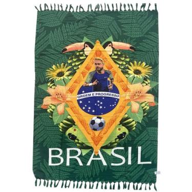 Imagem de Canga Praia Brasil Tucano Papagaio Jogador Seleção Bandeira - Breeza S