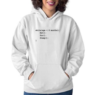 Imagem de Moletom Feminino Eat Poo Sleep Código - Foca na Moda, Branco, M