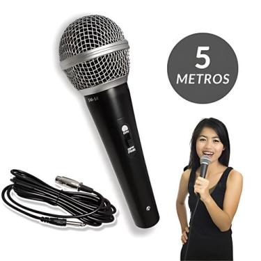 Imagem de Microfone Profissional SM58  Cabo de 5 Metros, Chave Liga/Desliga, Alt