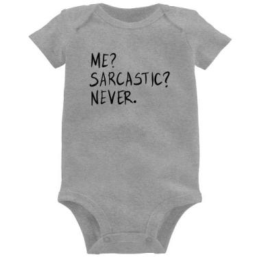 Imagem de Body Bebê Me sarcasic never - Foca na Moda, Cinza, GG