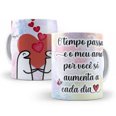 Imagem de Caneca de Cerâmica Branca 325ml Flork Namorados - Mecolour