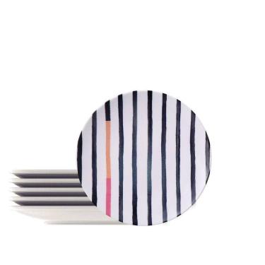 Imagem de Kit Prato Sobremesa Tramontina Street Em Porcelana Decorada 21 Cm 06 Peças Tramontina