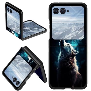 Imagem de DHYYDSQZ Capa para Motorola Moto Razr 2024 para Moto Razr 50 Capa de telefone arte Galaxy Wolf Design fino rígido PC antiarranhões à prova de choque capa protetora para Moto Razr 2024 /Moto Razr 50 5G