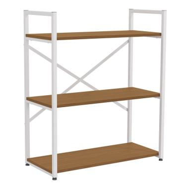 Imagem de Estante Baixa 3 Prateleiras 87x72 cm LI007 Canela Branco KPB